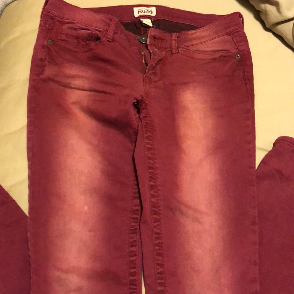 Red Distressed Jeans